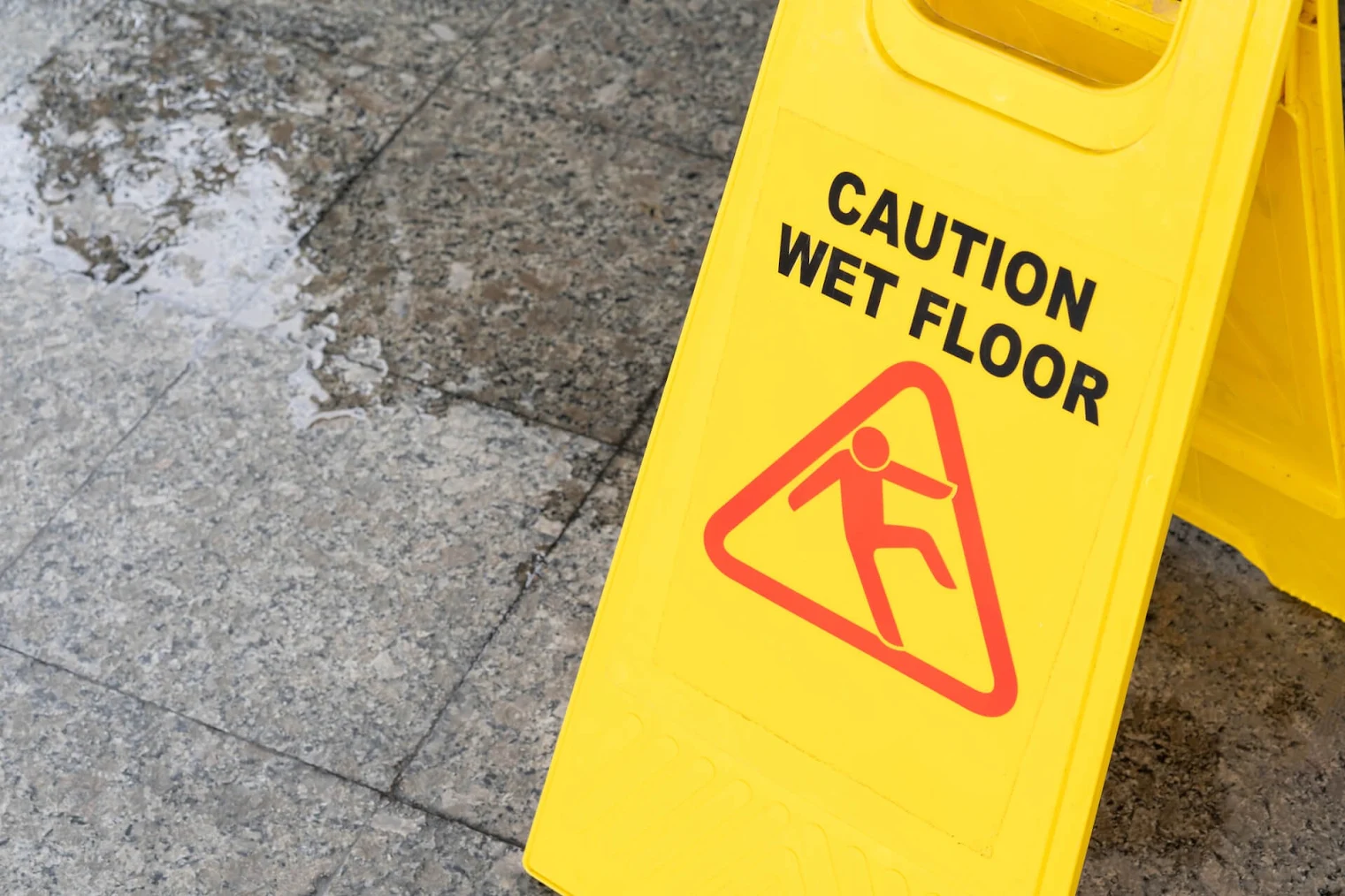 Wet floor warning sign.